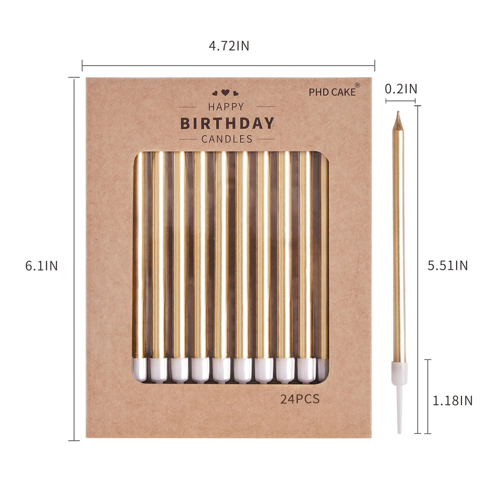 PHD CAKE Champagne Gold taper candle pairs with bakery displays for a premium look