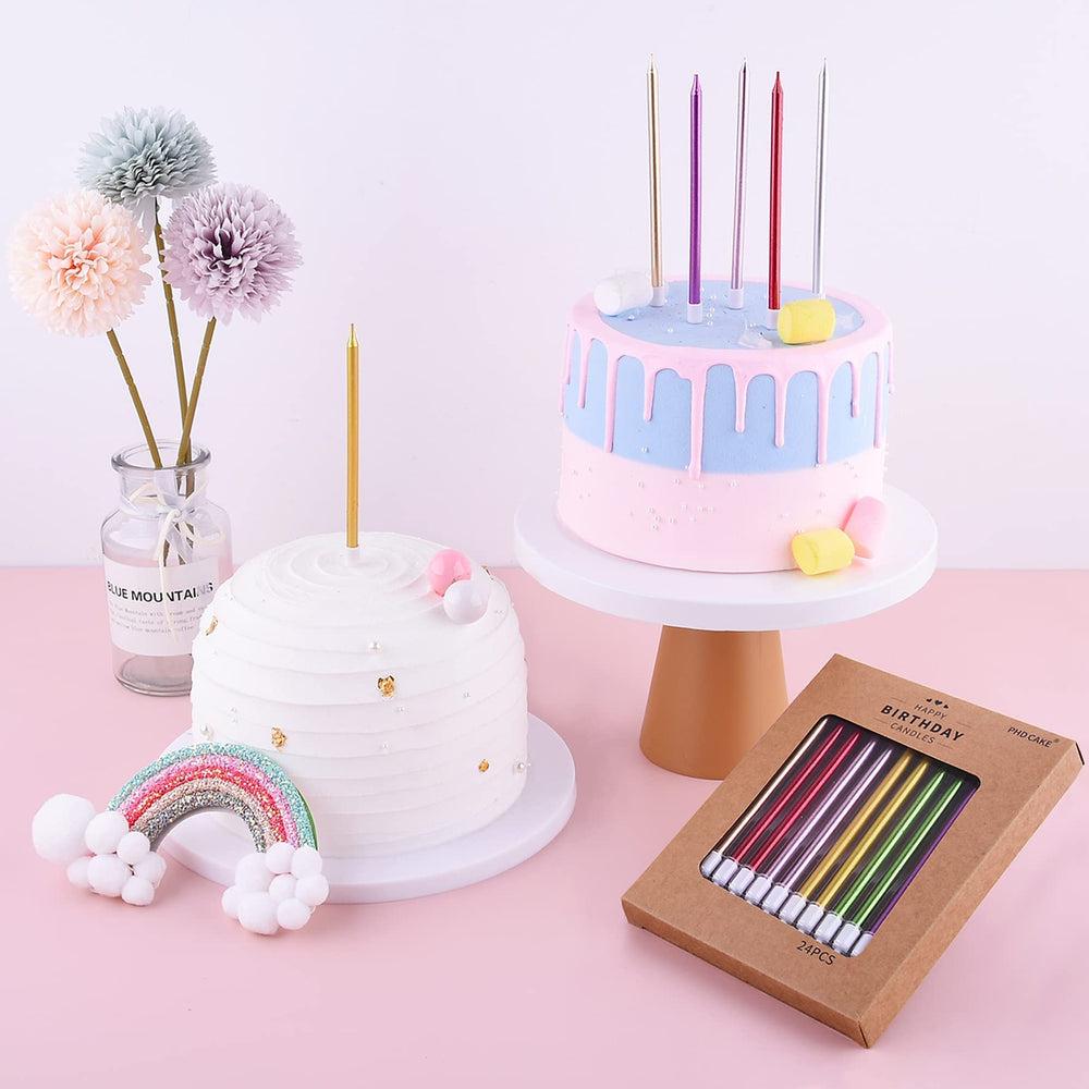 PHD CAKE Champagne Gold taper candle brightens baby showers with sophisticated sparkle