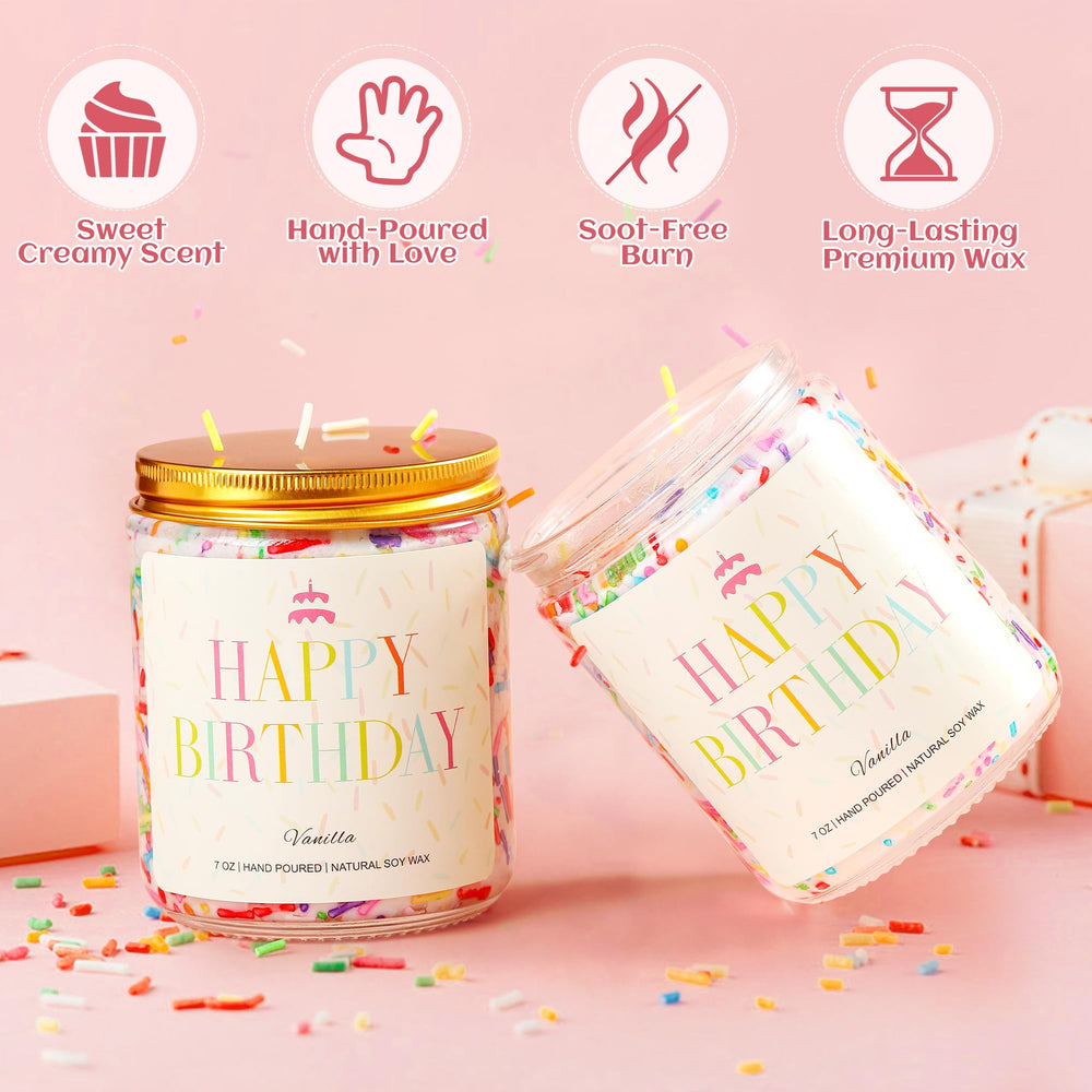 PHD CAKE gift-ready packaging with sprinkle design and red ribbon