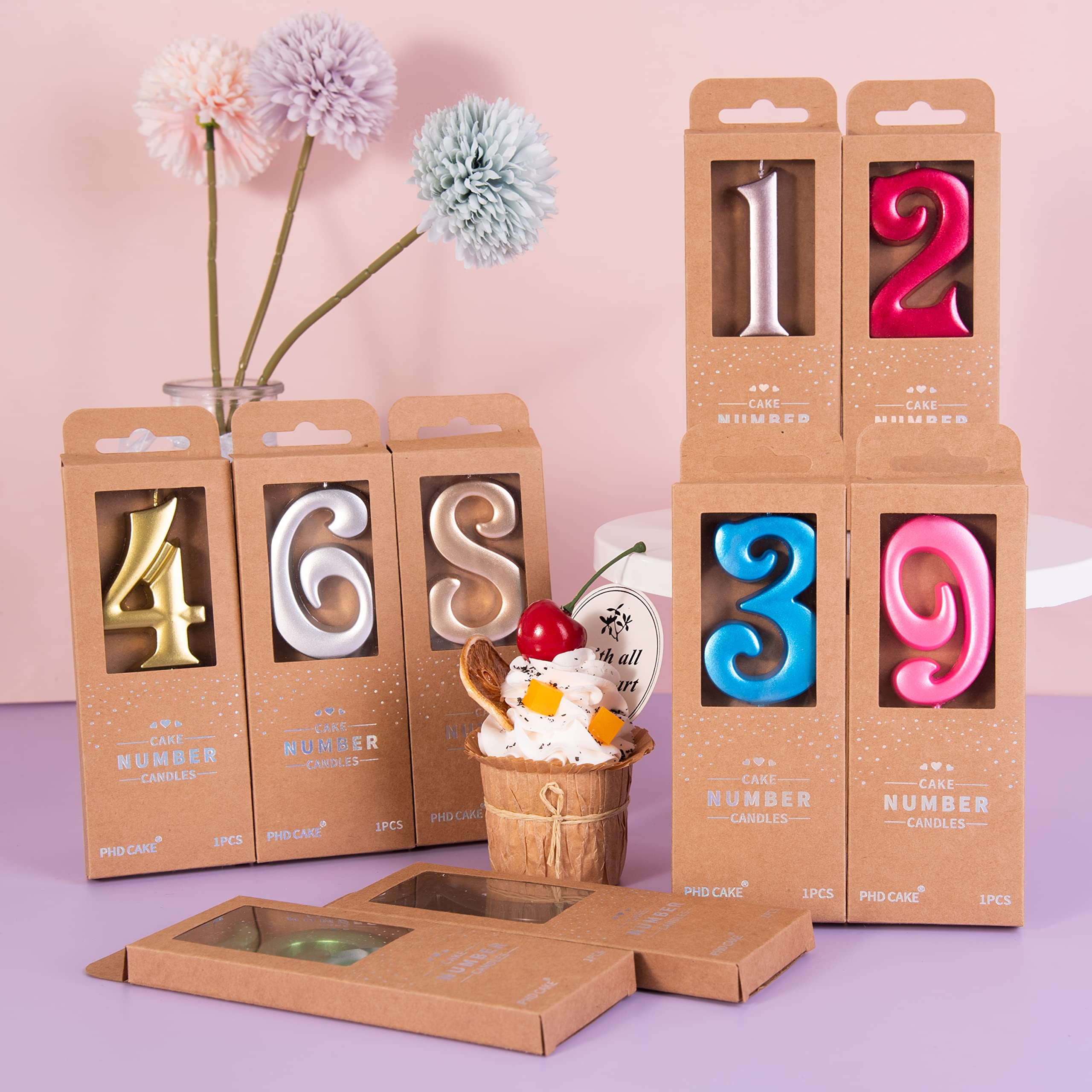 PHD CAKE gold birthday candle adds refined decor for special occasions