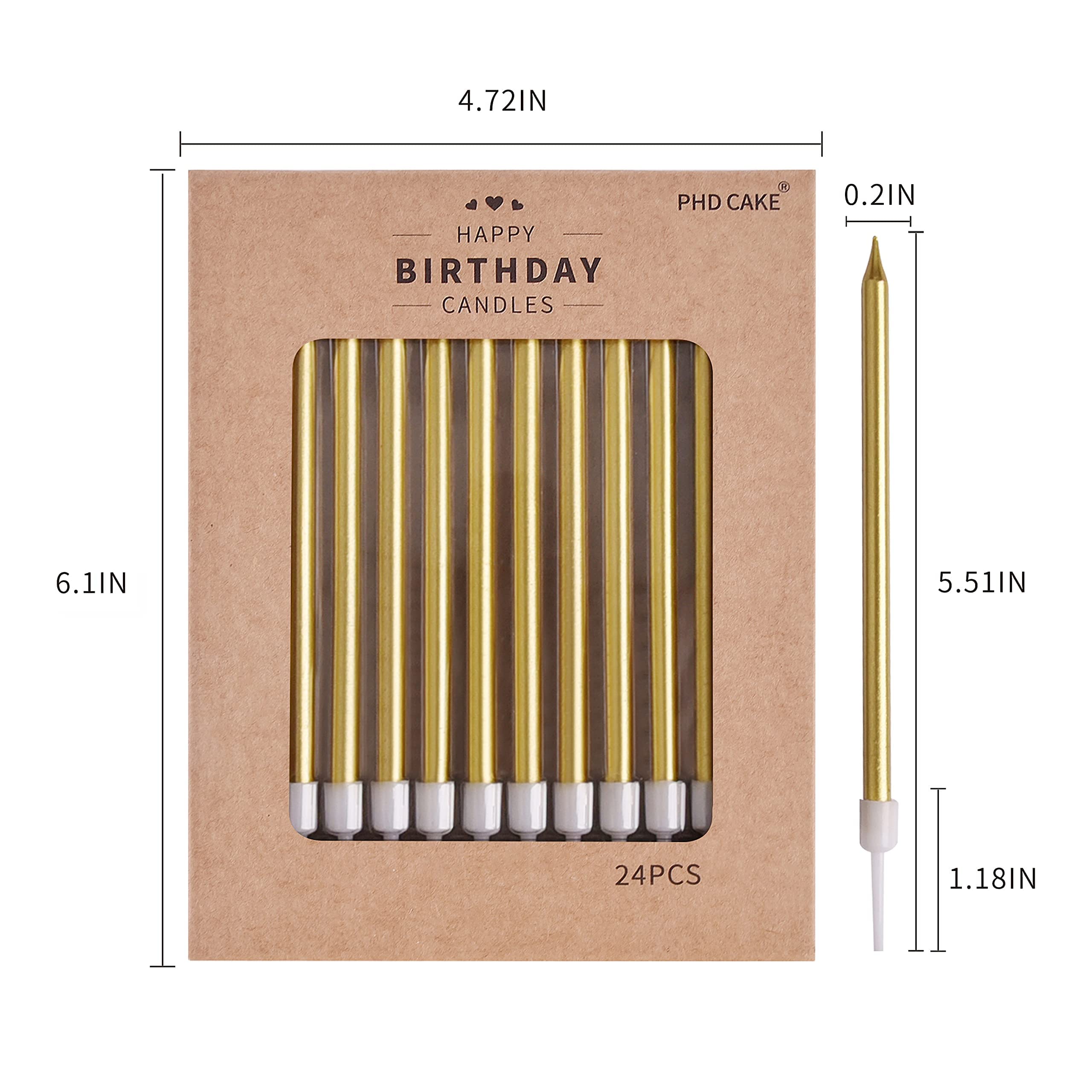 PHD CAKE gold candle on cake creates lasting ambience