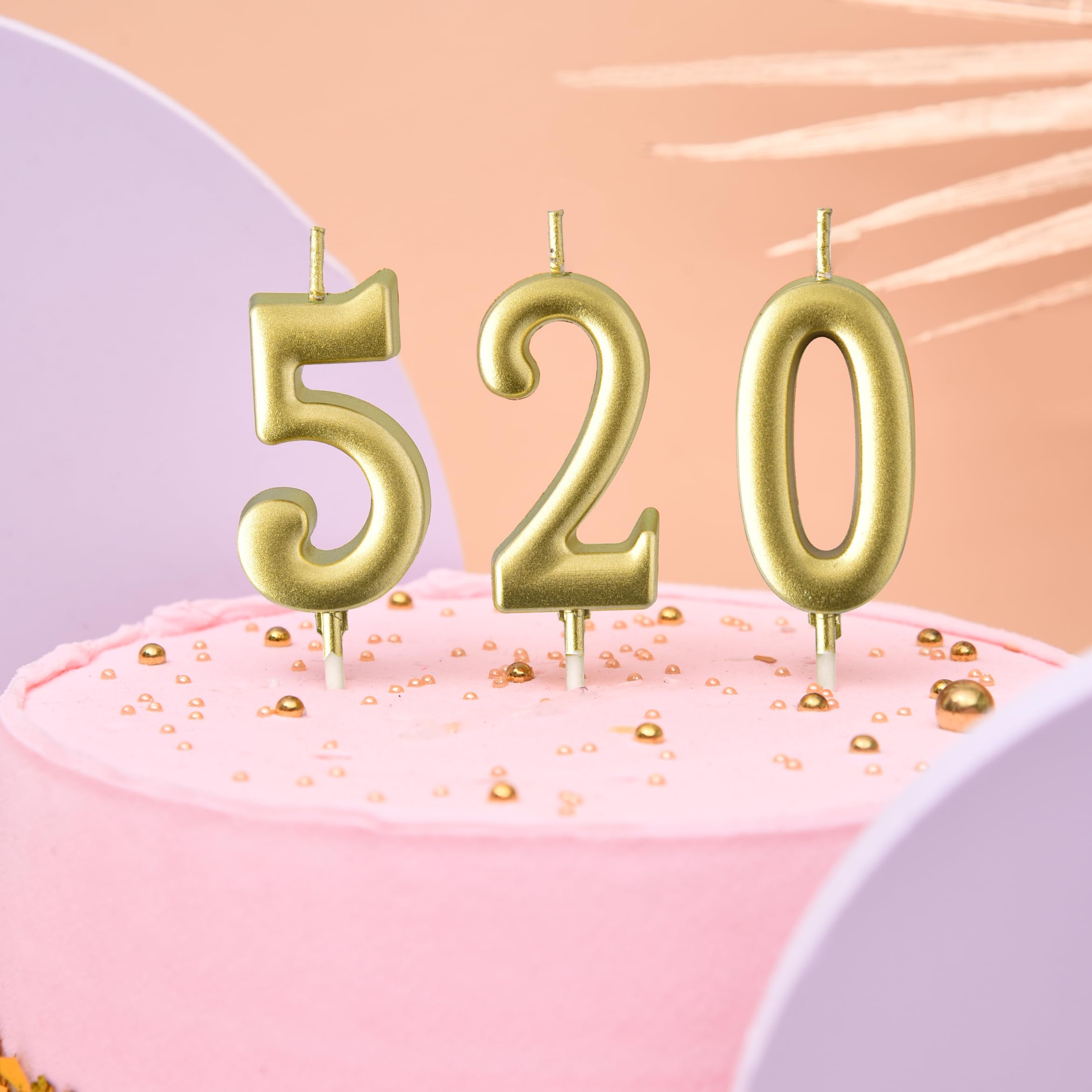 PHD CAKE gold number candle holder keeps wax off the cake