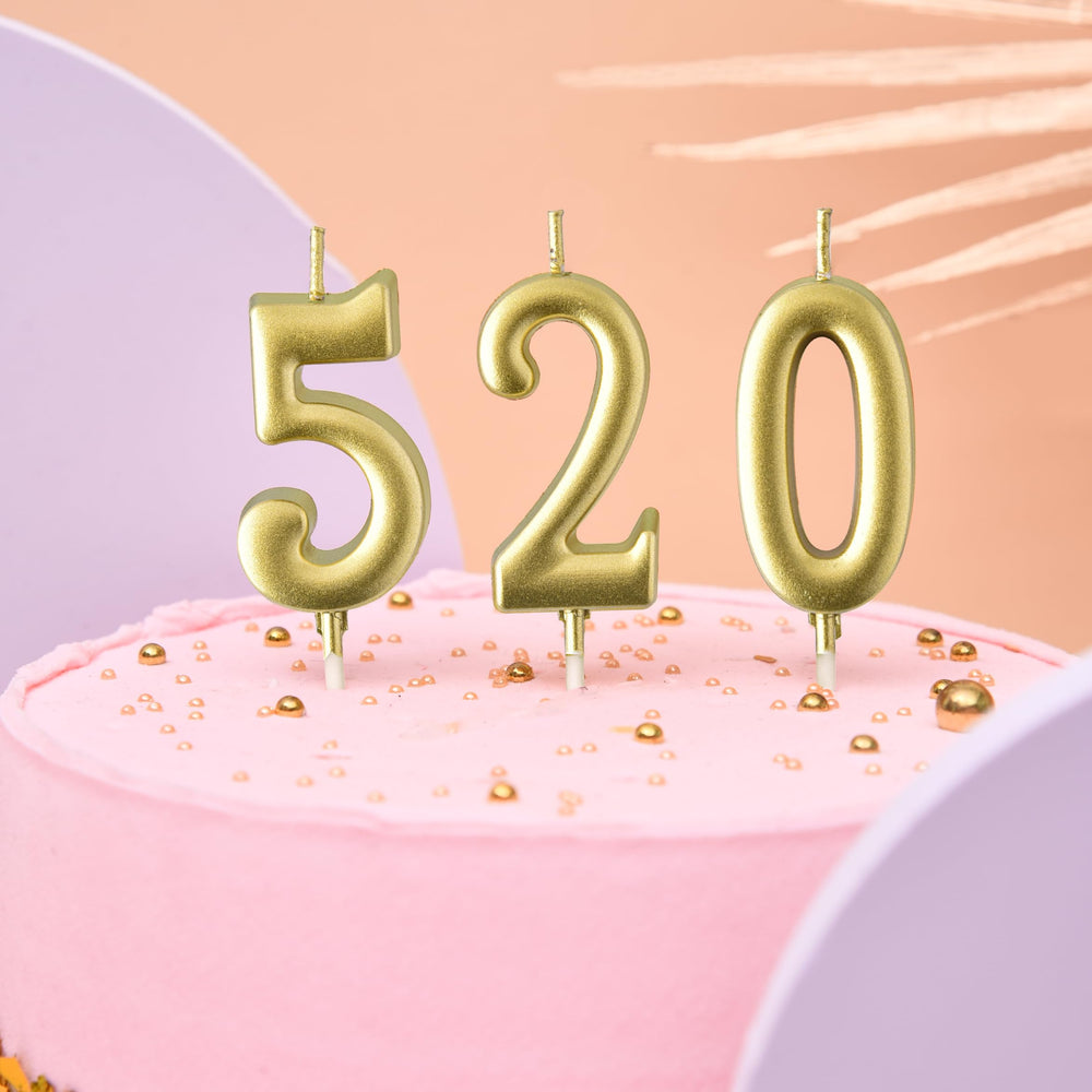 PHD CAKE gold number candle holder keeps wax off the cake