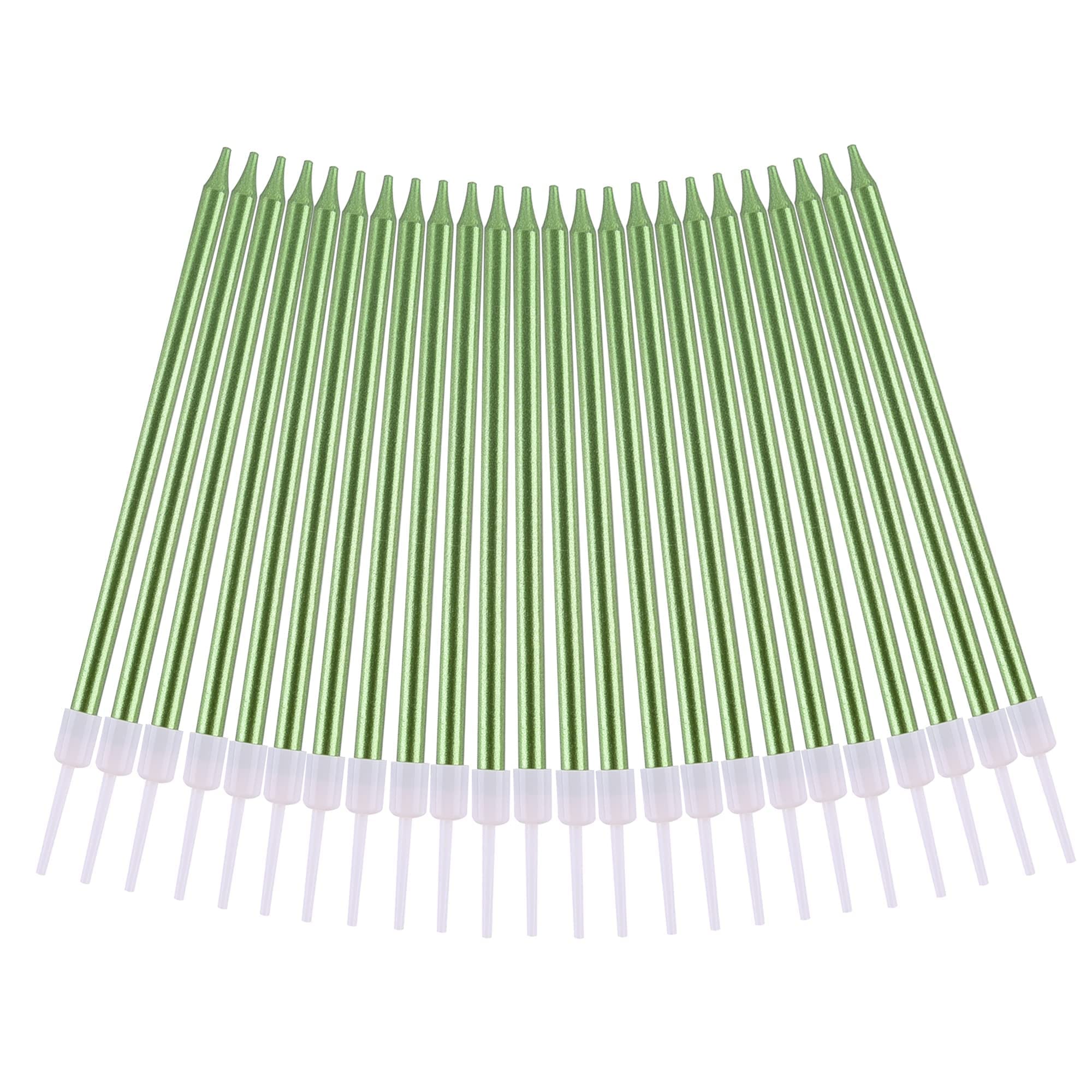PHD CAKE green long candles decorate wedding or birthday cakes with elegance