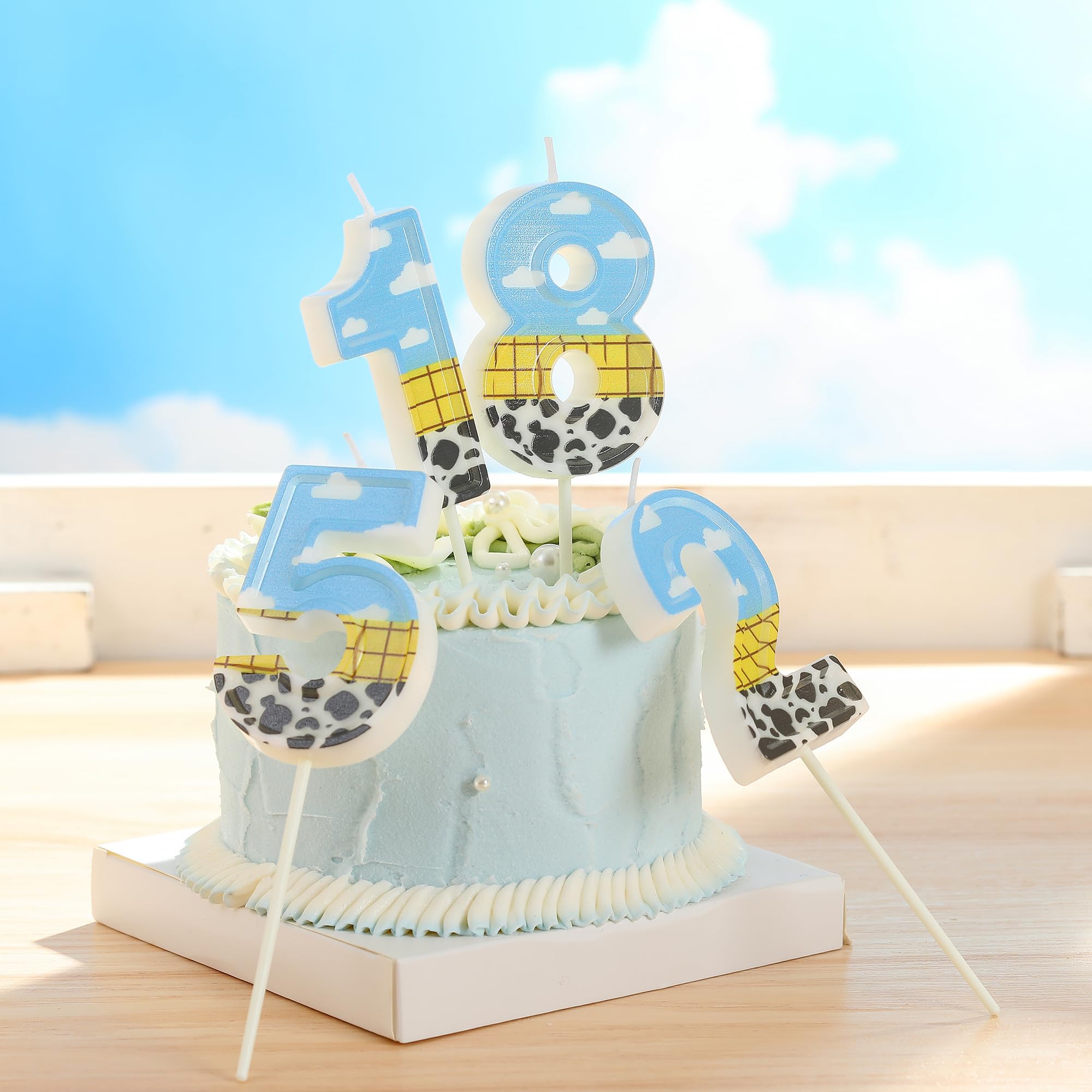 PHD CAKE large 2-number candle with holder keeps wax off the cake