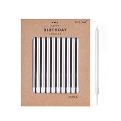 PHD CAKE Pearl White long thin candles set for elegant birthday cakes
