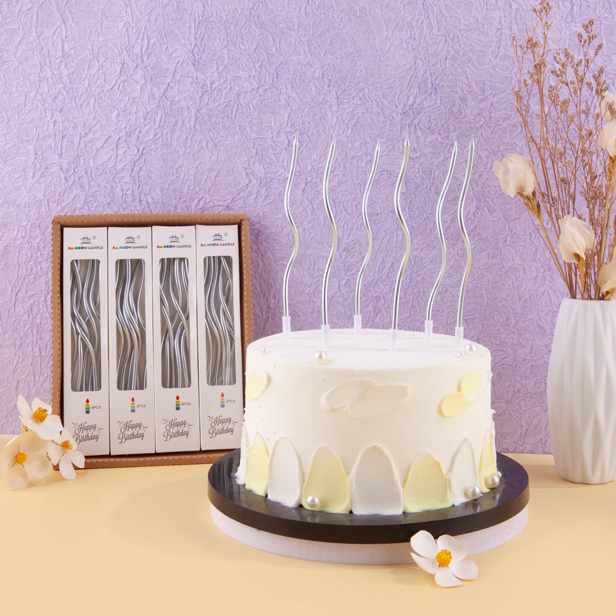 PHD CAKE candle on cake with built-in holder preventing wax mess