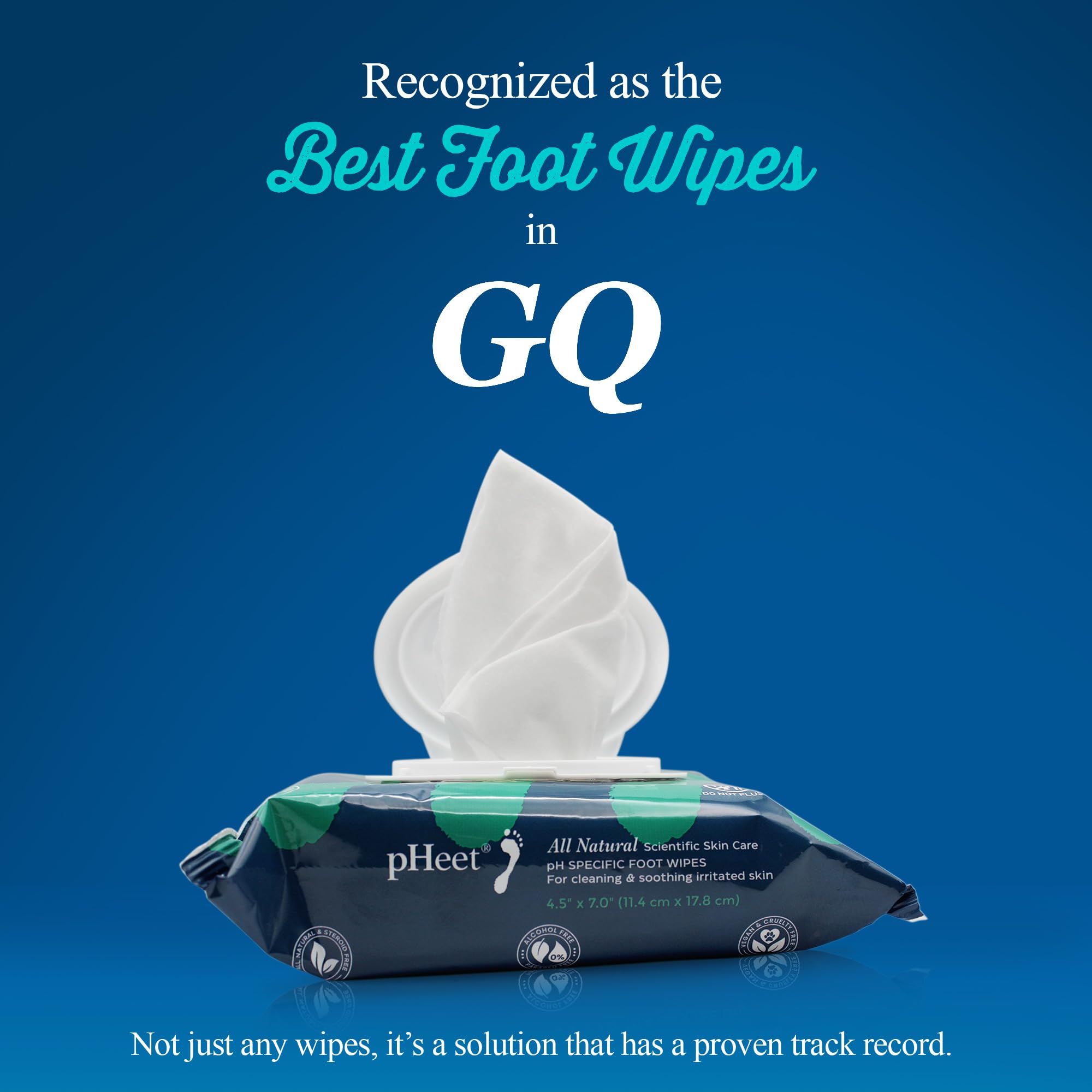 pHeet application close up demonstrates easy wipe on cleansing action