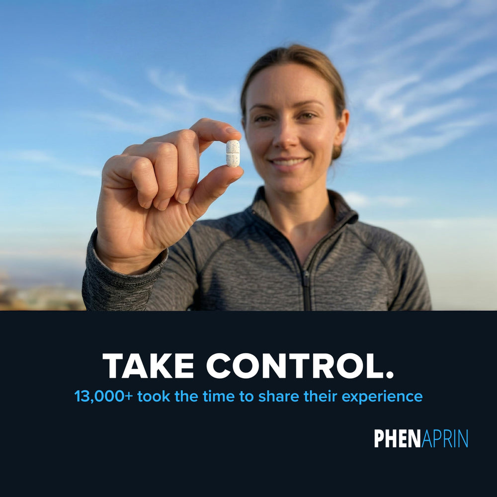 PhenAprin brand-logo close-up signaling trusted supplement brand