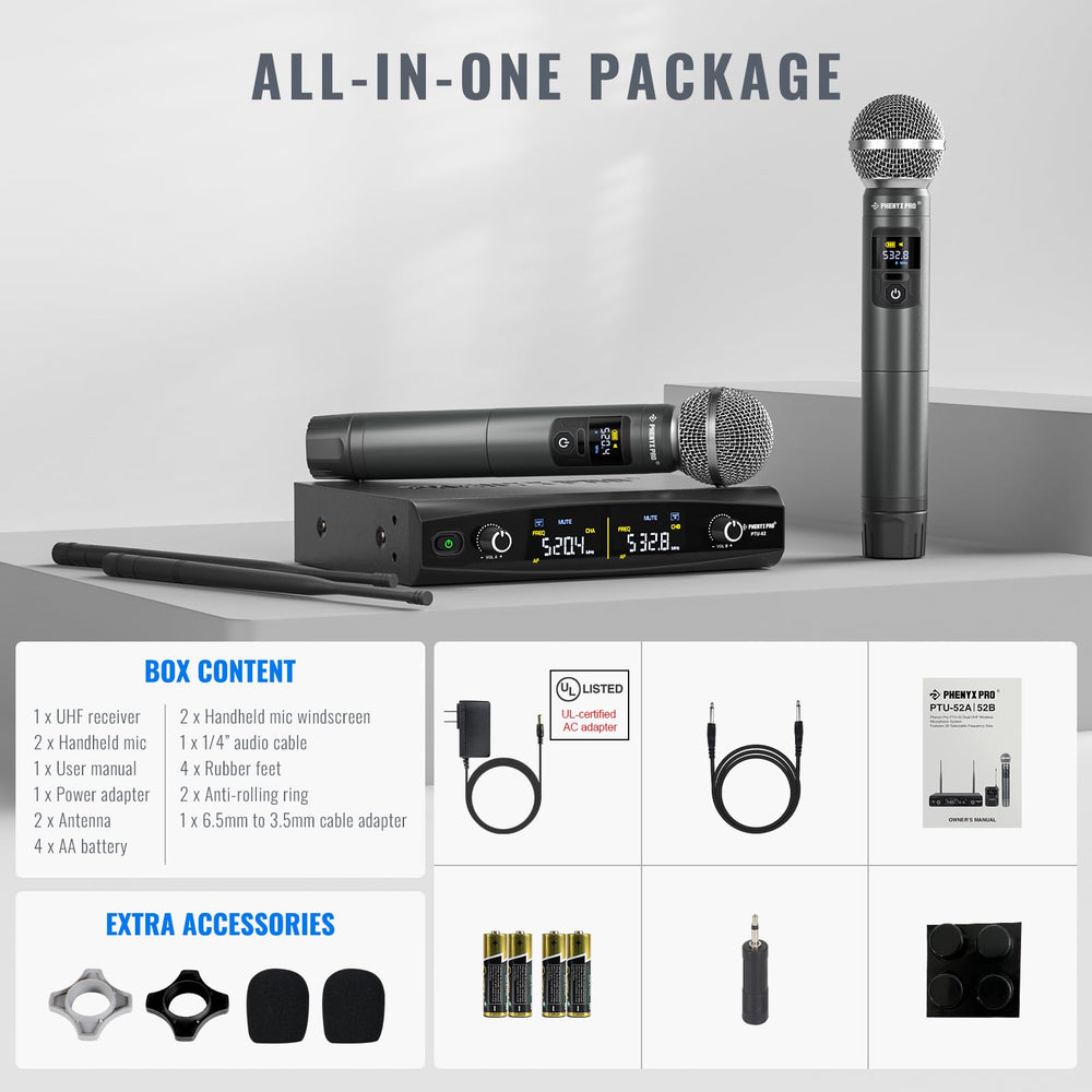 Phenyx Pro box contents laid out for quick setup and compatibility