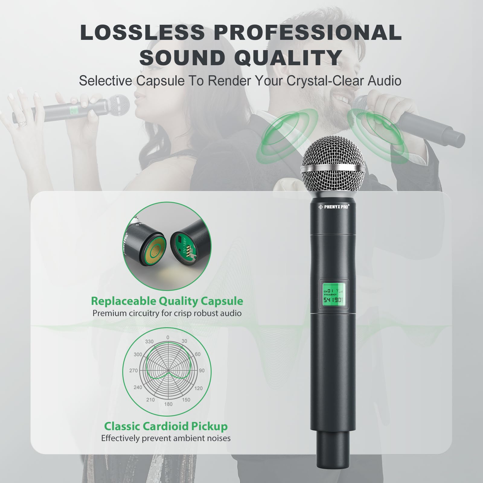 Phenyx Pro PTU5000-4H handheld mic one delivers clear live vocals
