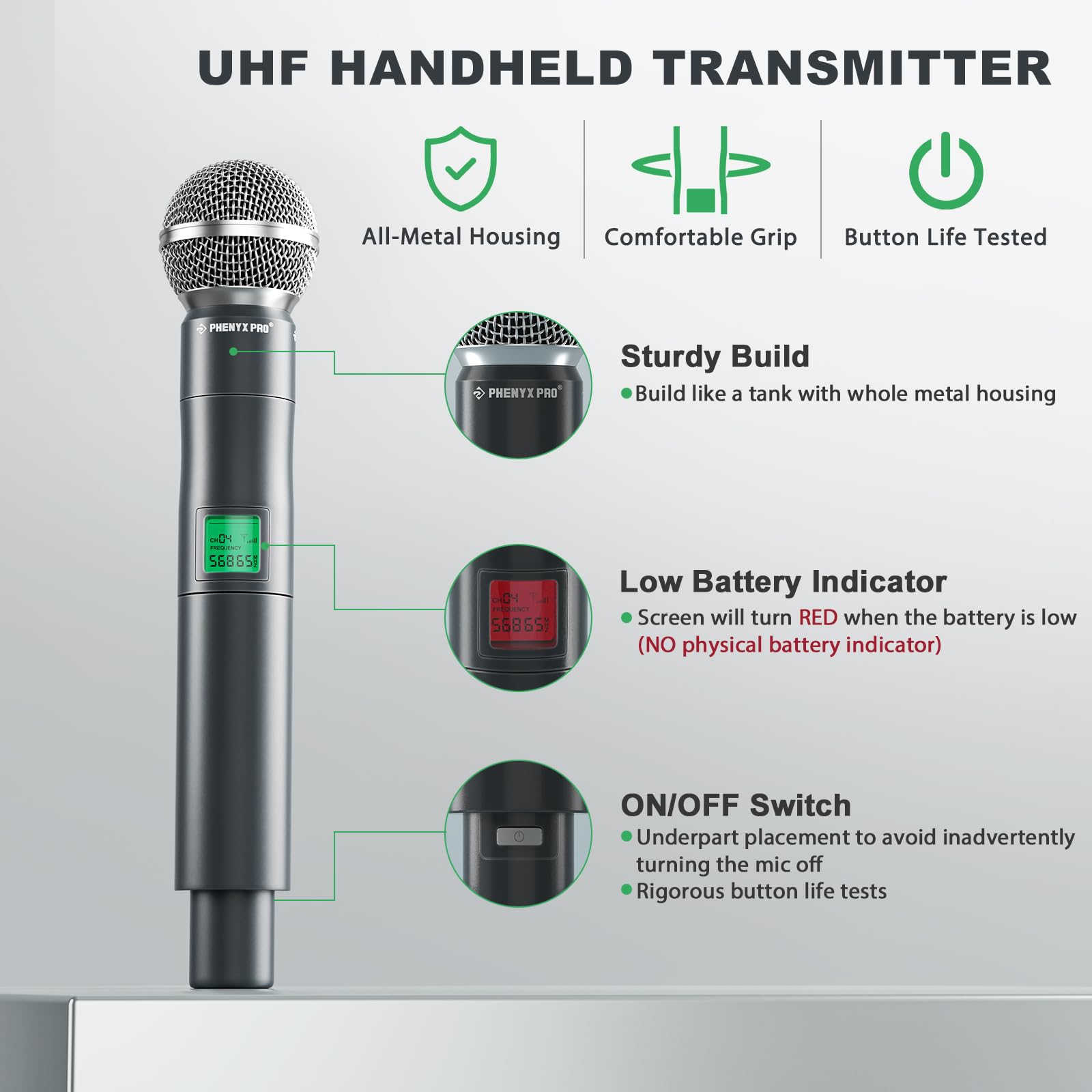 Phenyx Pro PTU5000-4H handheld mic two for vibrant performances