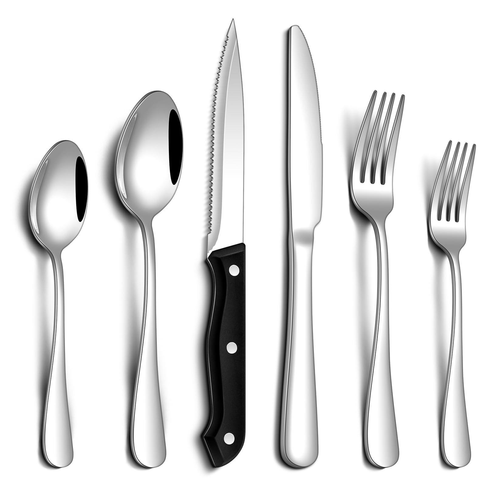 Philipala 24pc silverware set on dining table with mirror finish for elegant meals