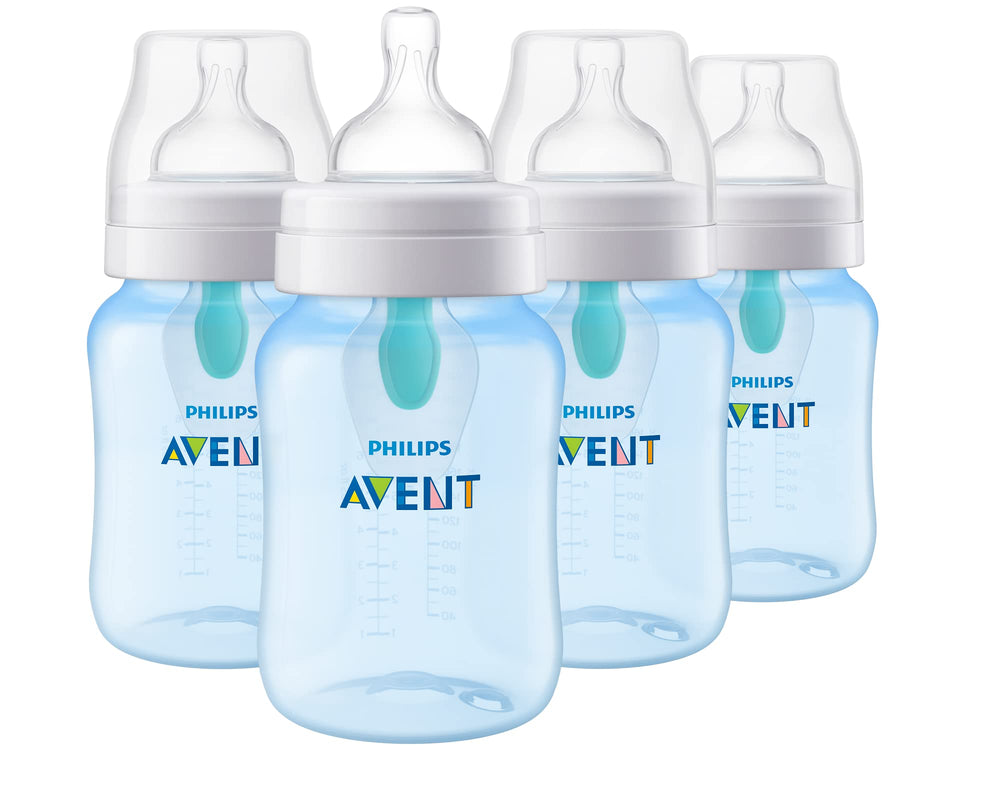 Philips Avent AirFree vent bottle 9oz blue keeps milk ready for feeding with less air intake
