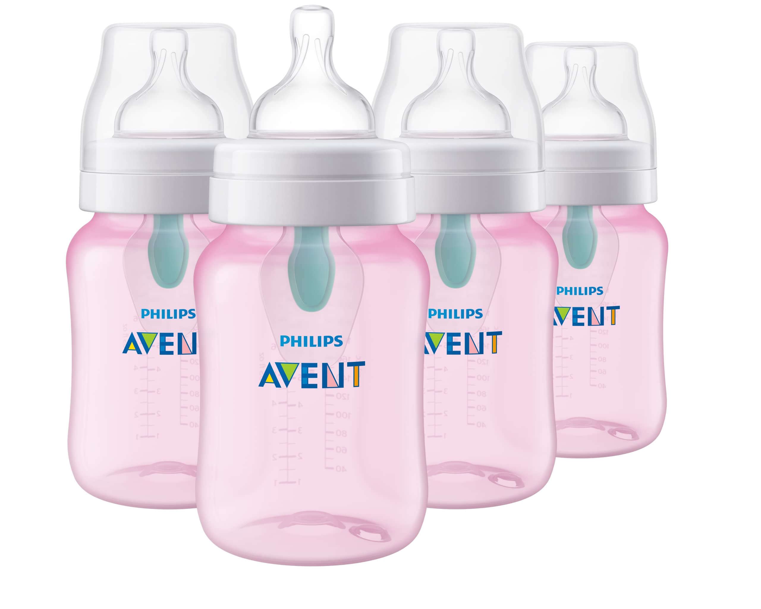 Philips Avent anti-colic bottle with AirFree vent reduces air ingestion during feeds.