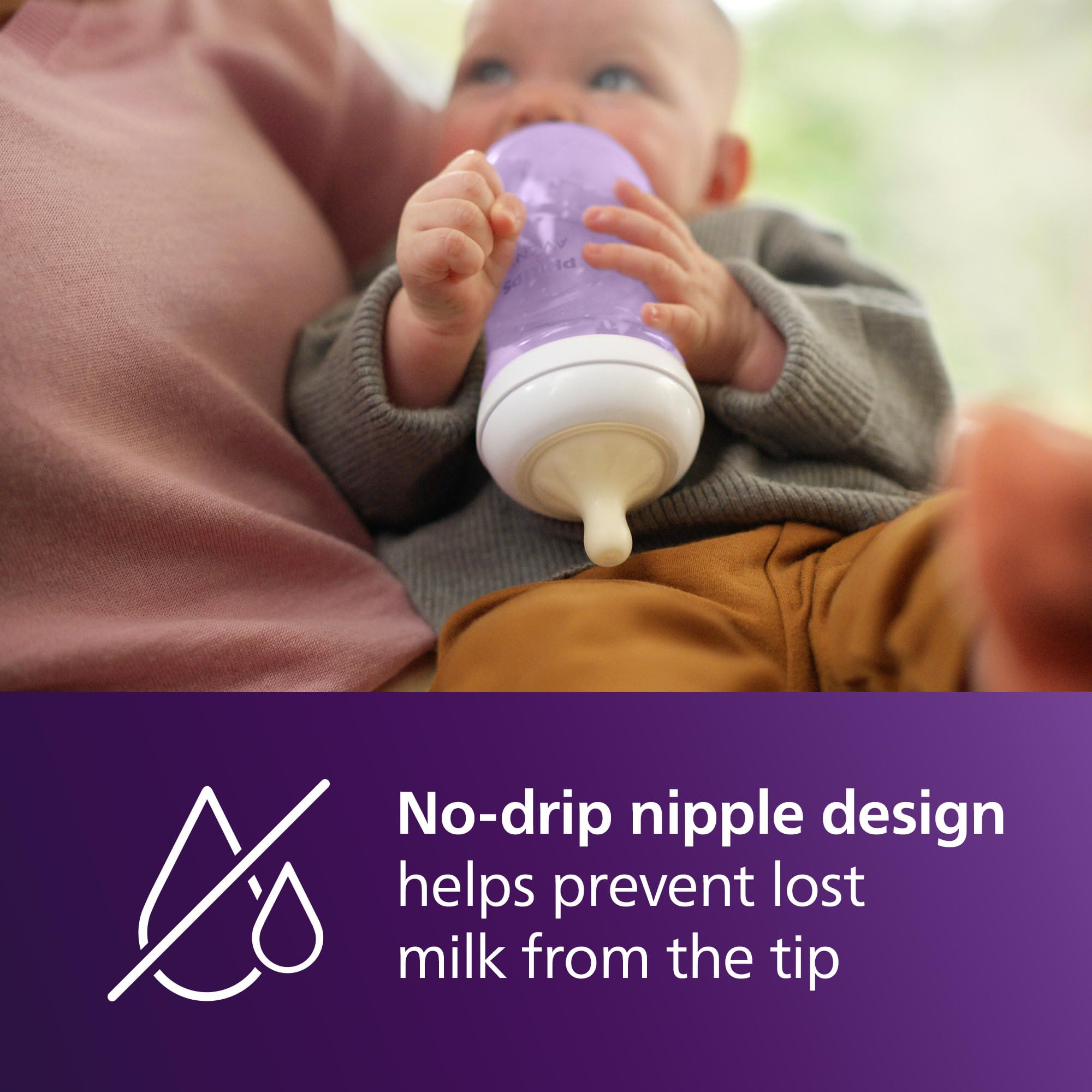 Philips Avent bottle made of BPA-free polypropylene for safe daily use