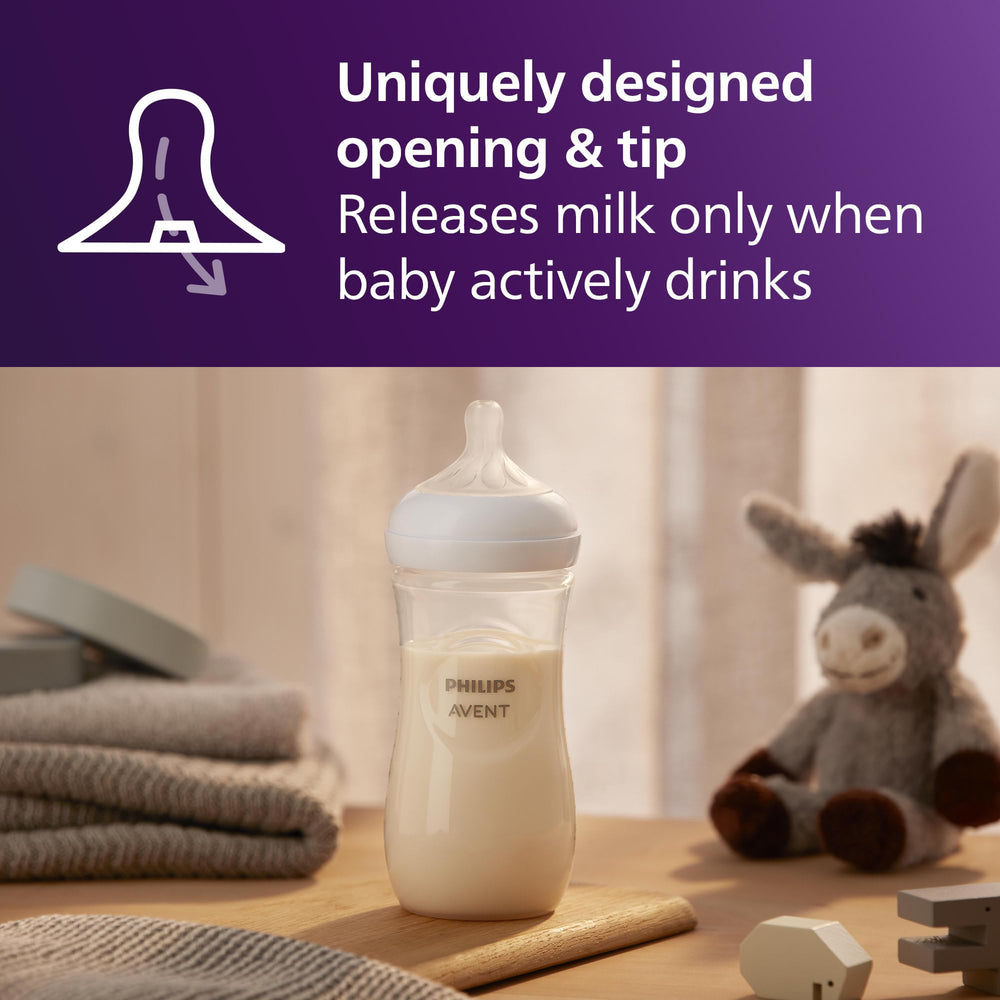 Philips Avent Natural bottle anti-colic valve helps keep air away from baby's tummy.