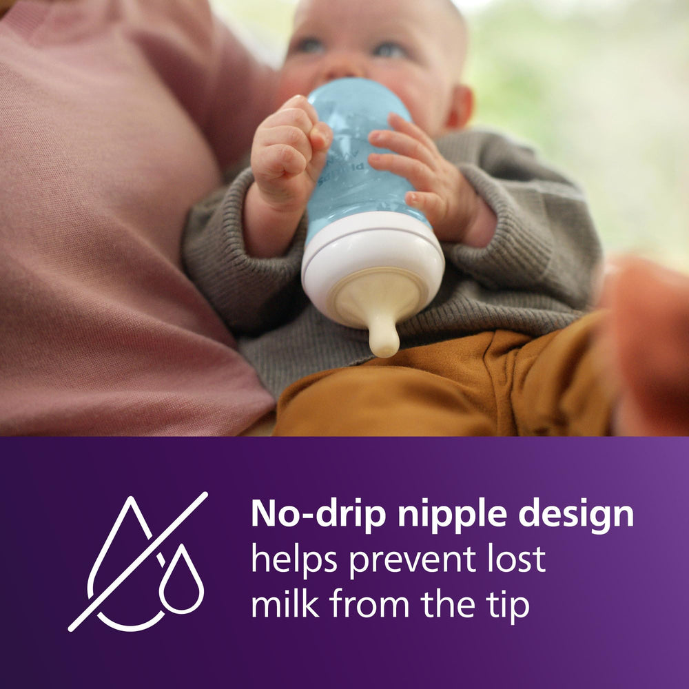 Ergonomic bottle shape for comfortable holding by parents