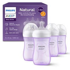Philips Avent Natural bottle showing the opening and tip for controlled flow