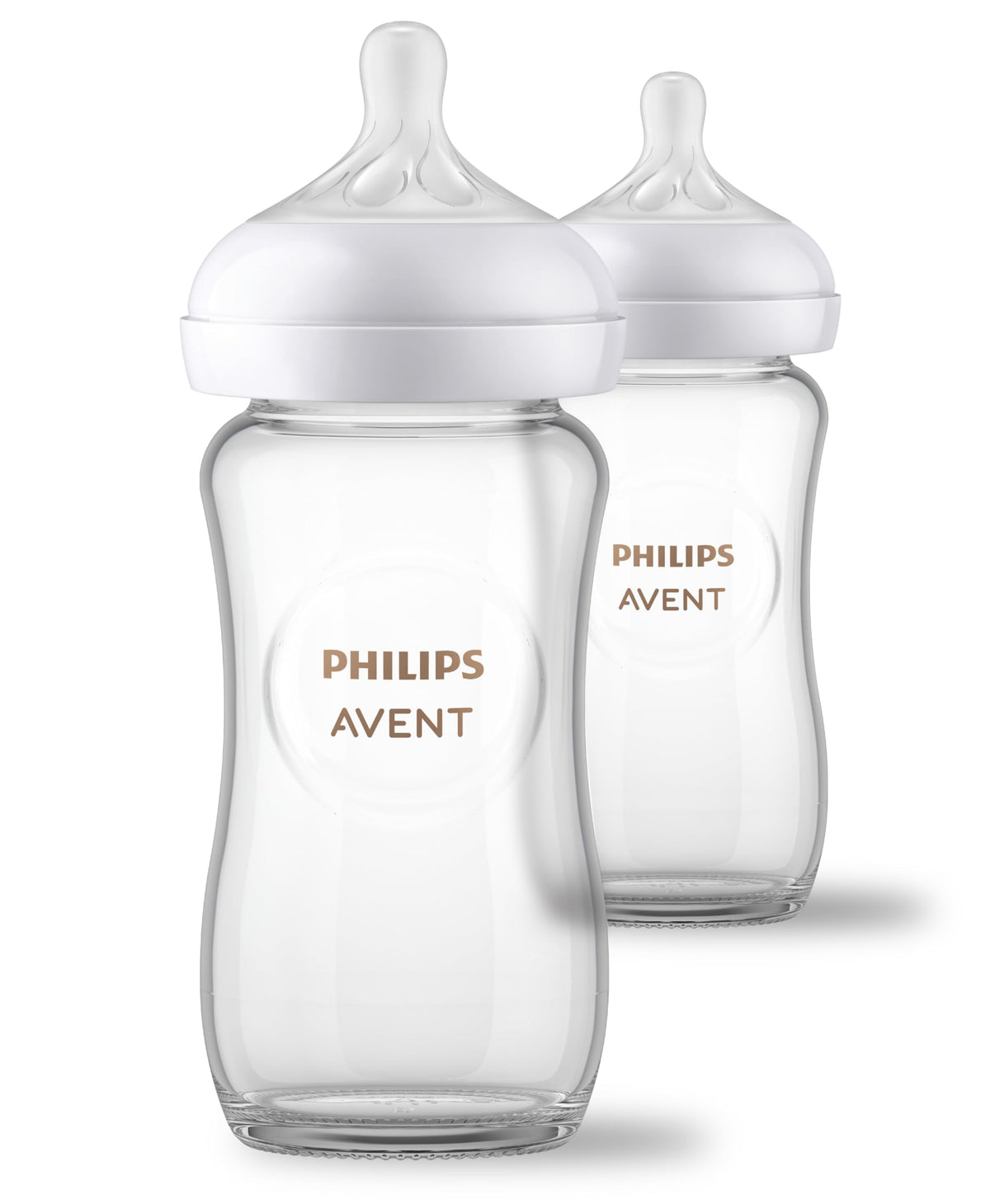 Philips Avent natural glass bottle 8oz supports baby's natural feeding rhythm.