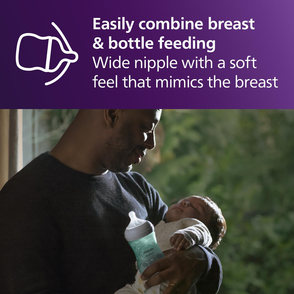 No-drip nipple design prevents milk spills on Philips Avent bottle