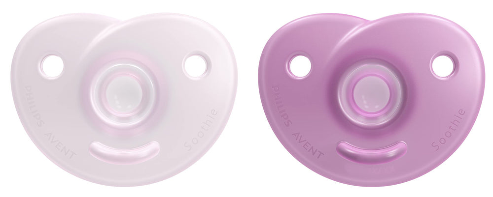 Philips Avent Soothie Heart pacifier front view showing heart-shaped design for soothing babies.