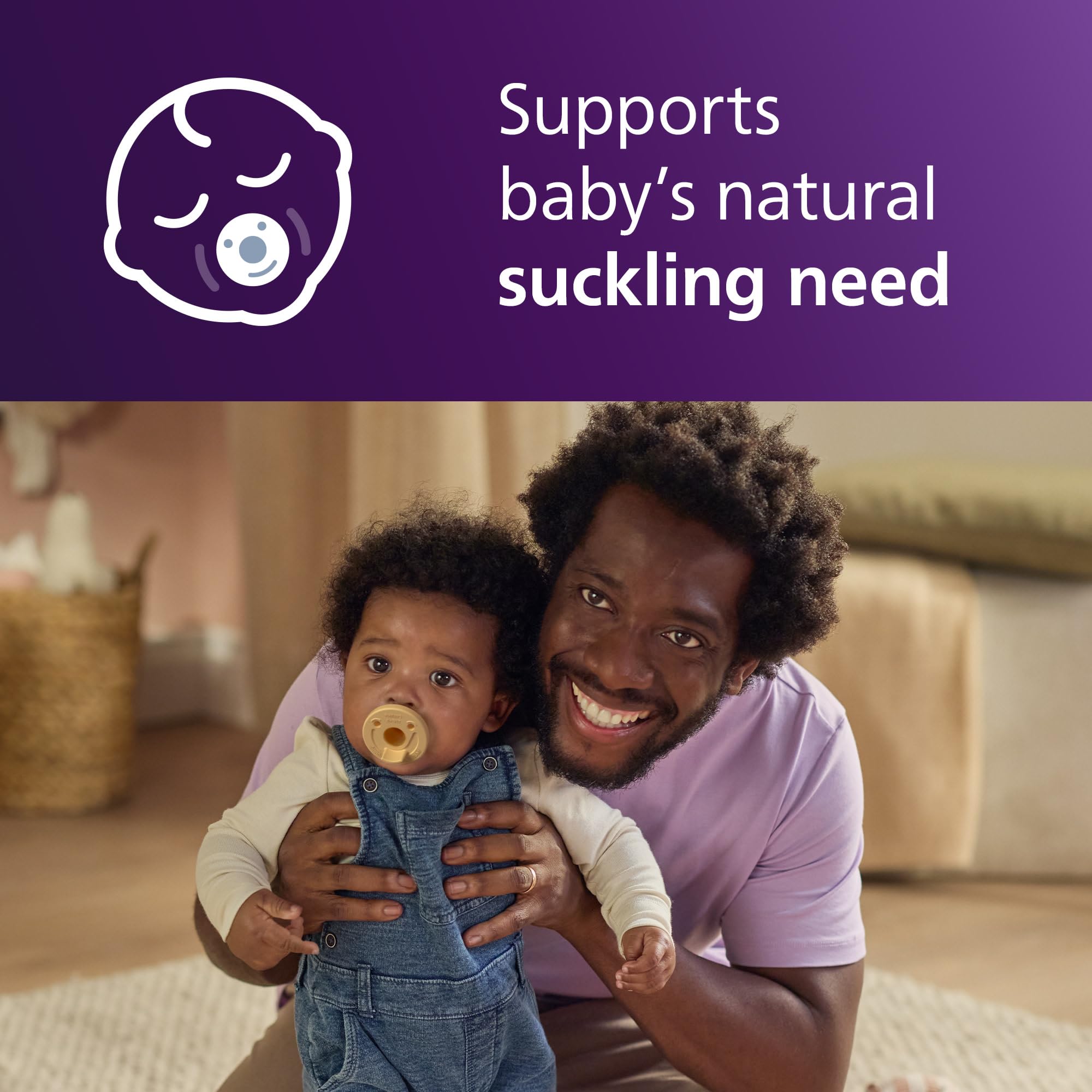 Philips Avent Soothie pacifier yellow pack highlights 4-pack value