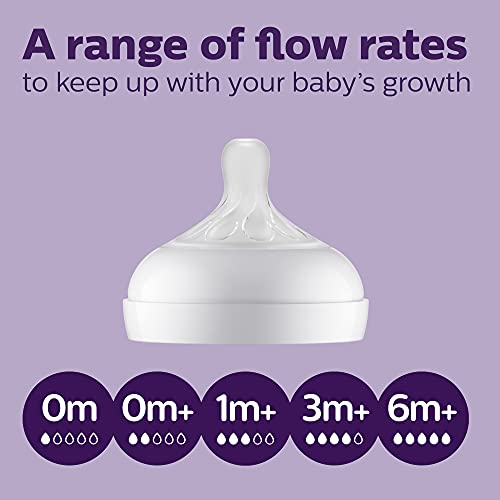 Teal 9oz Philips Avent bottle with medium flow for evolving feeding needs