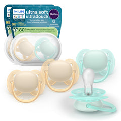Philips Avent Ultra Soft pacifier nipple orthodontic silicone supports natural mouth movement for newborns.