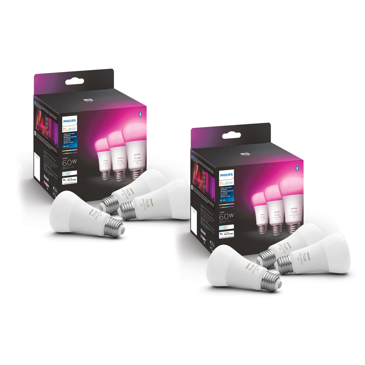 Philips Hue A19 color ambiance bulb in use delivering vibrant room lighting