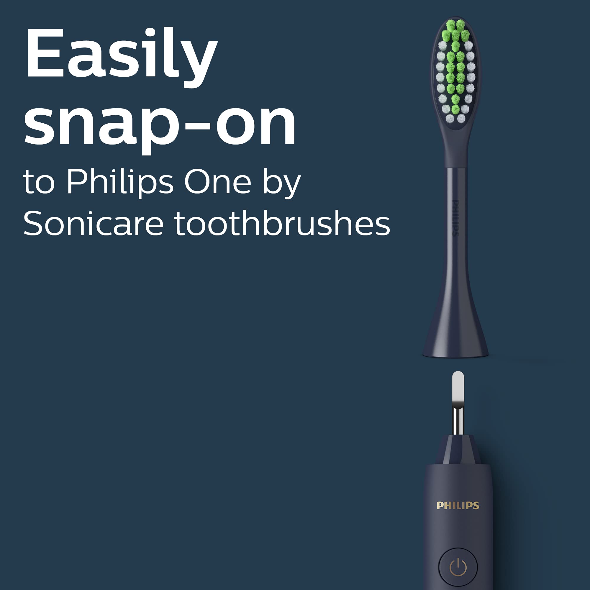 Brush head aligned with the midnight navy handle for a sleek, cohesive look.