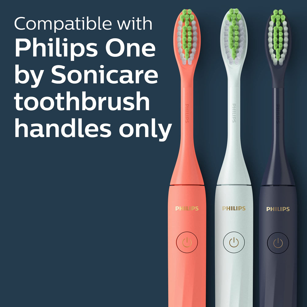 Philips One BH1022/04 brush head shown with quick snap-on attachment for easy changes.