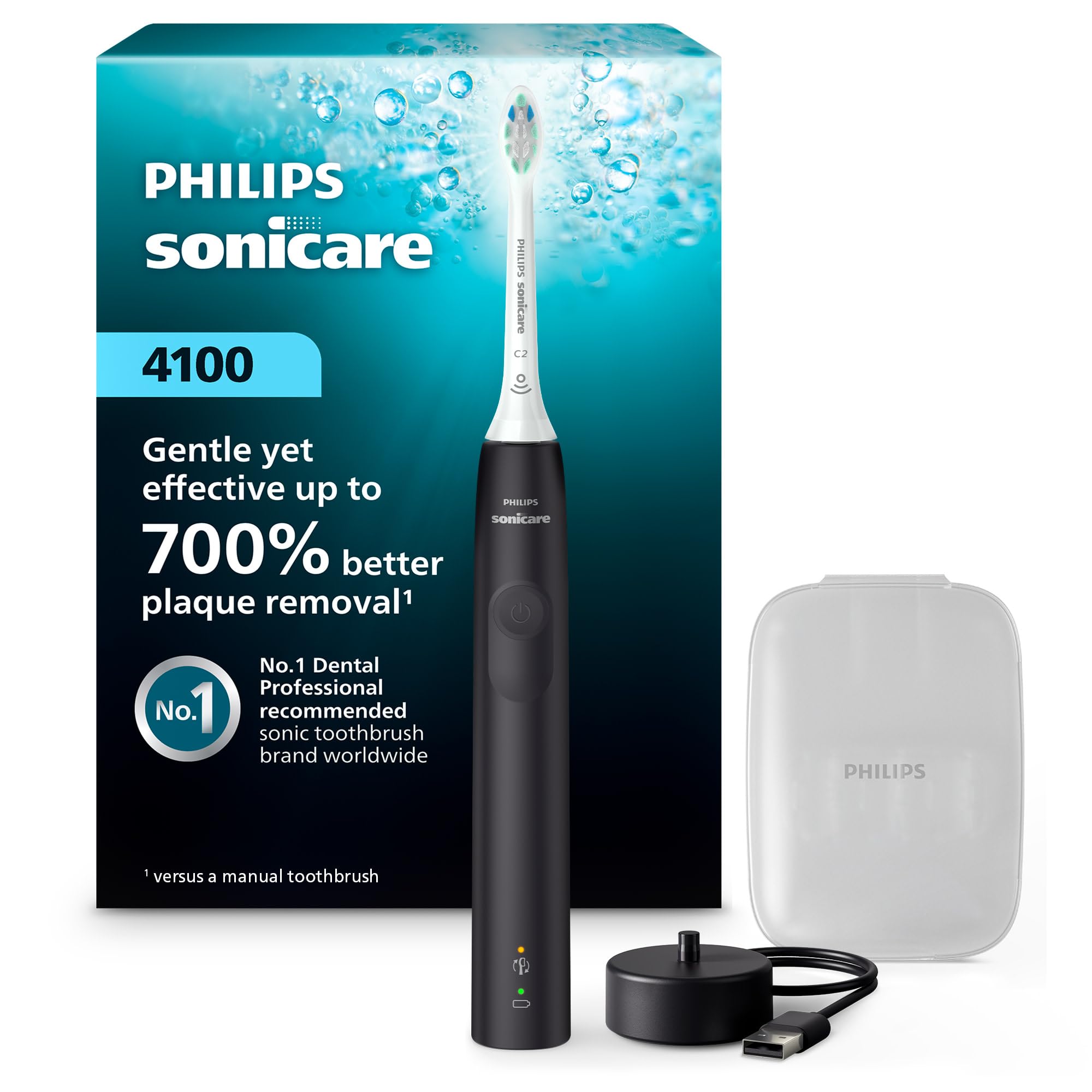Philips Sonicare 4100 handle front for comfortable daily brushing