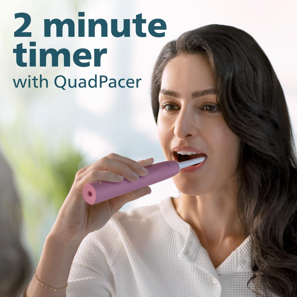 Philips Sonicare 4100 SmarTimer and QuadPacer guide two-minute brushing.