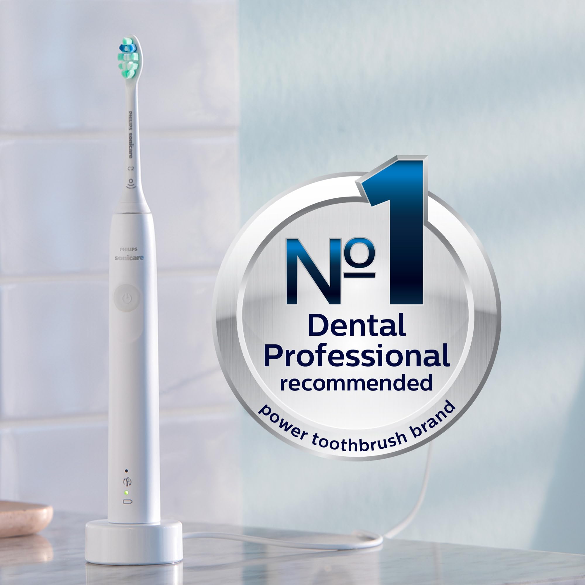 Philips Sonicare 4100 travel case holding up to three brush heads.