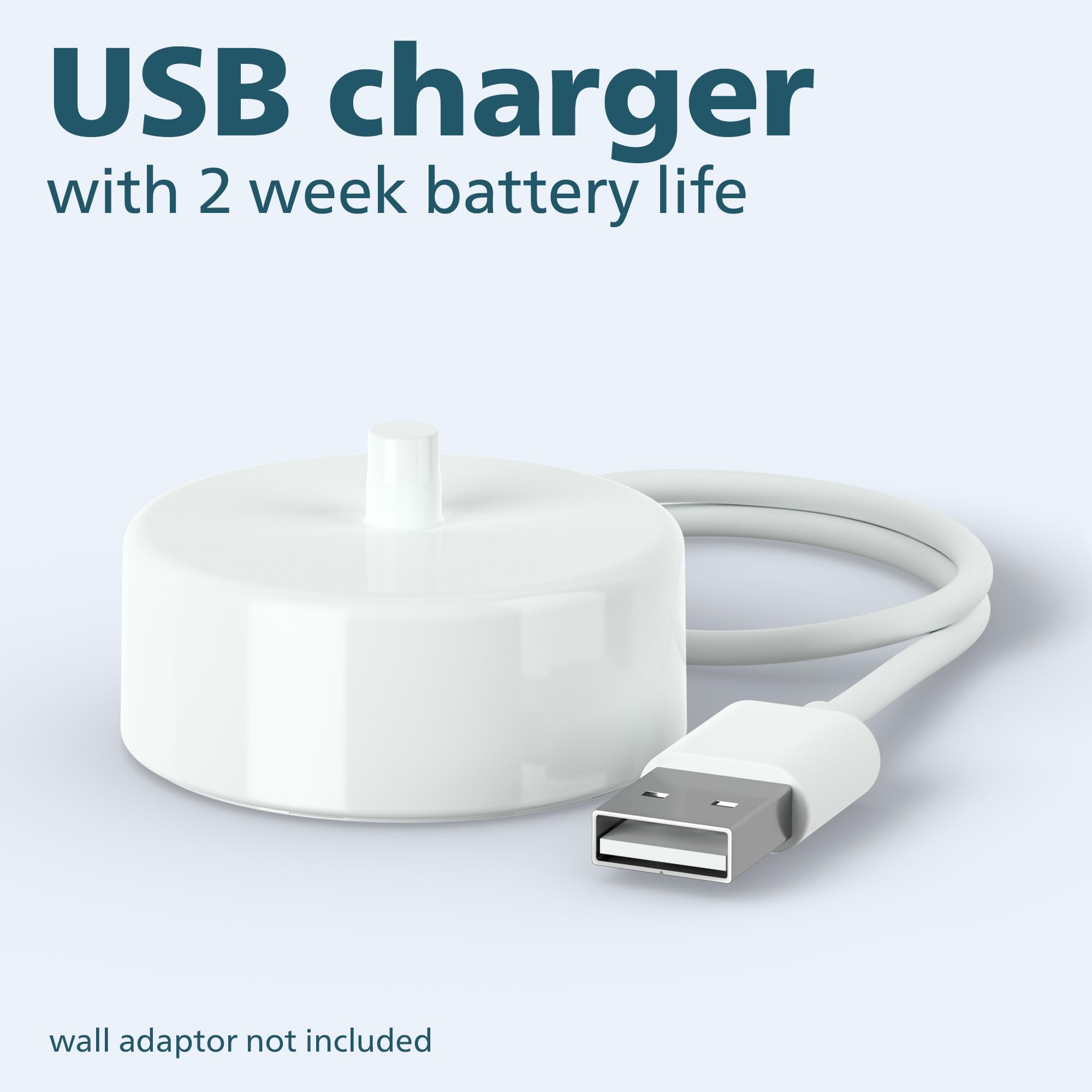 Philips Sonicare 4100 USB charger for convenient charging at home or away.