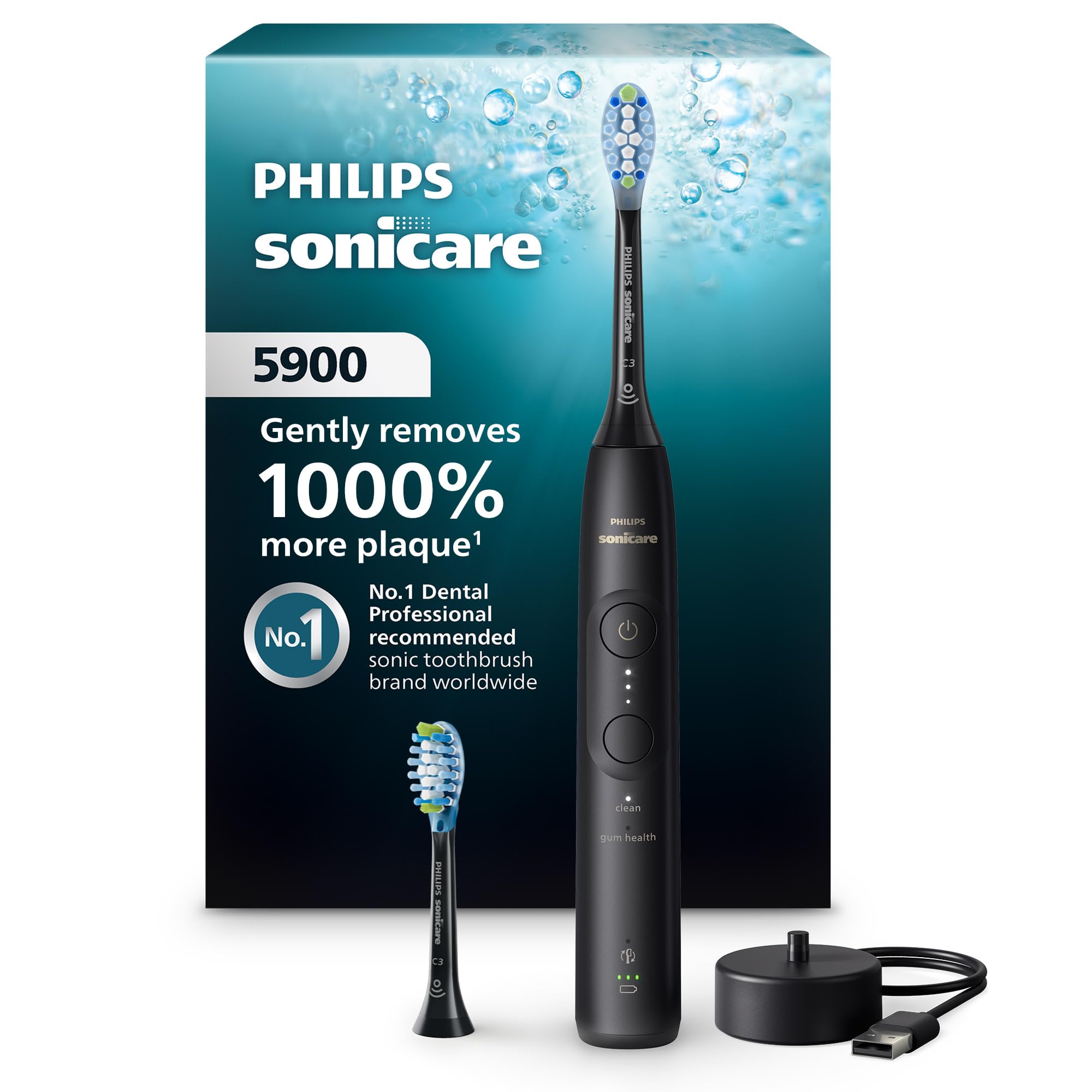 Philips Sonicare 5900 Series toothbrush front view for powerful, gentle daily clean.