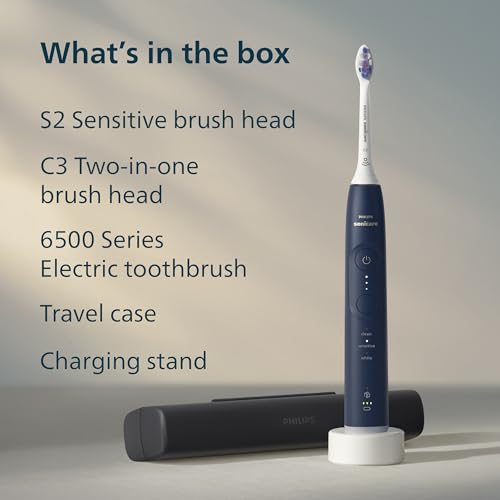Philips Sonicare 6500 bundle with two heads and case.