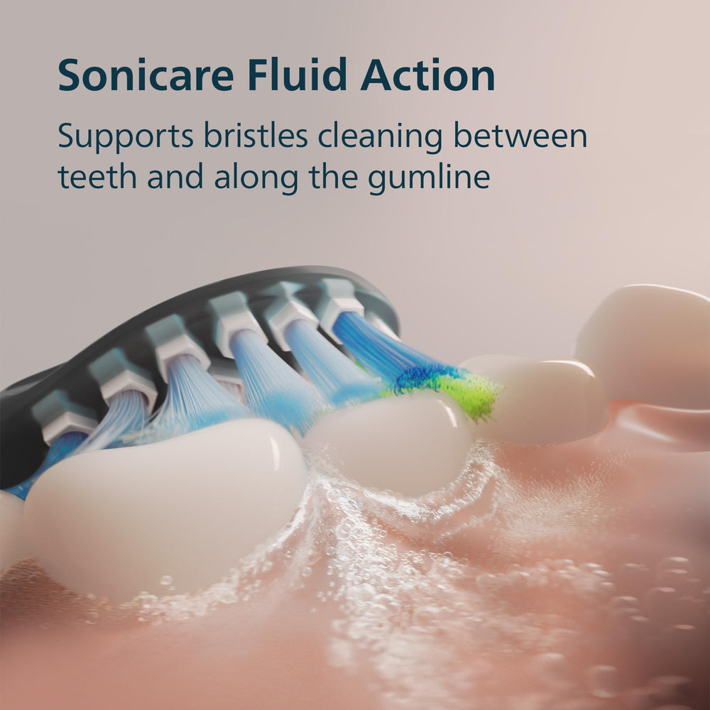 Philips Sonicare 6500 visual pressure sensor, light ring protects gums.