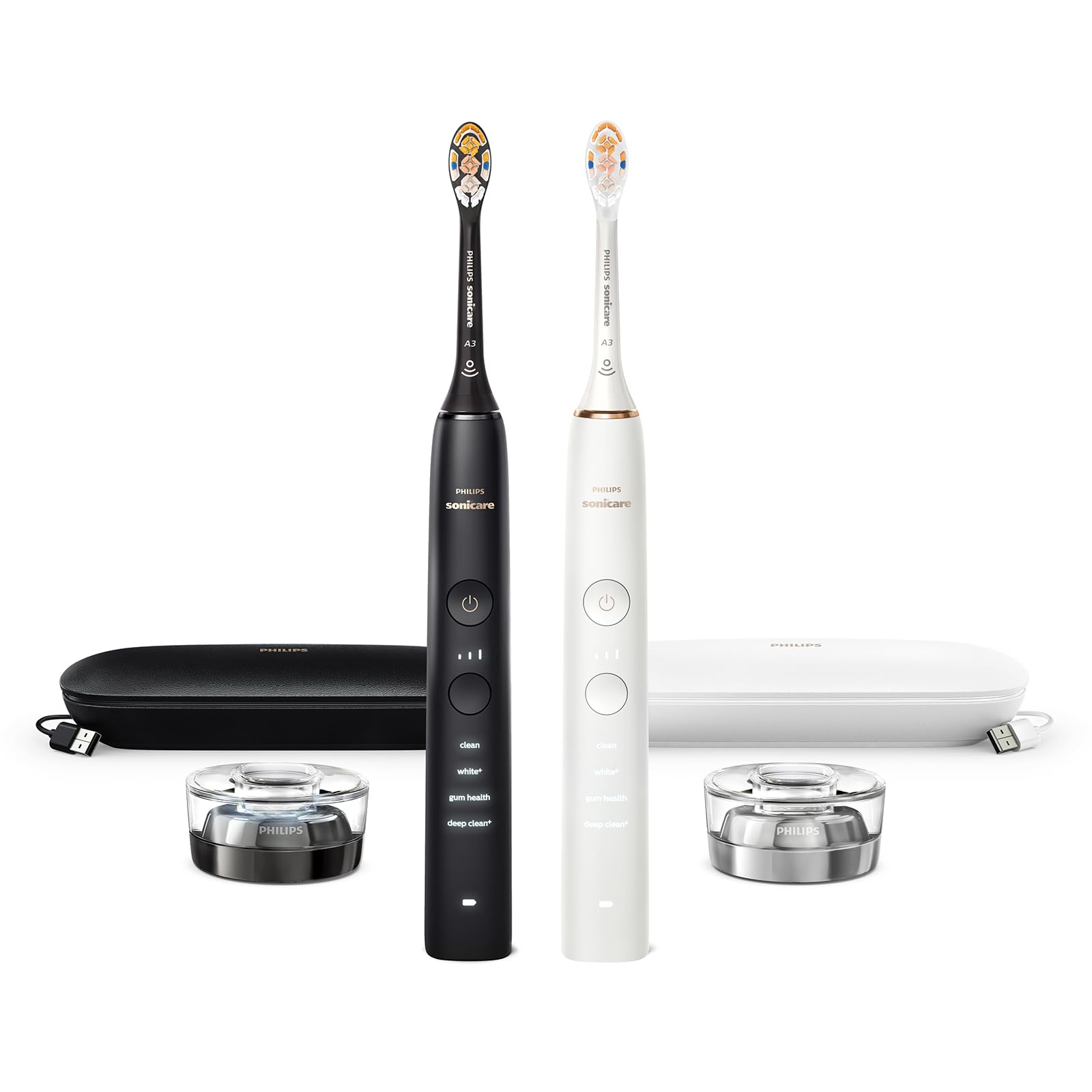 Philips Sonicare DiamondClean connected toothbrush black for a thorough daily clean.