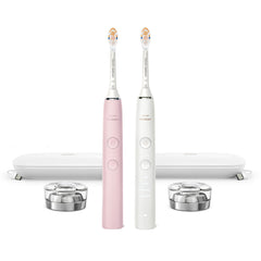 Philips Sonicare DiamondClean Connected toothbrush pink and white front view for premium cleaning