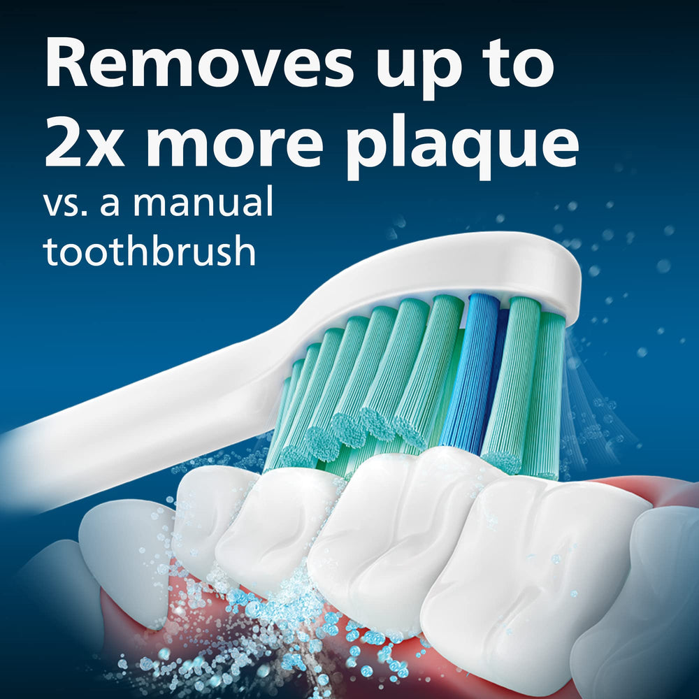 Philips Sonicare e-Series contoured bristles enhance cleaning between teeth.