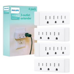 Philips SPS1632W/37 front view of the 3-outlet tap for an organized workspace