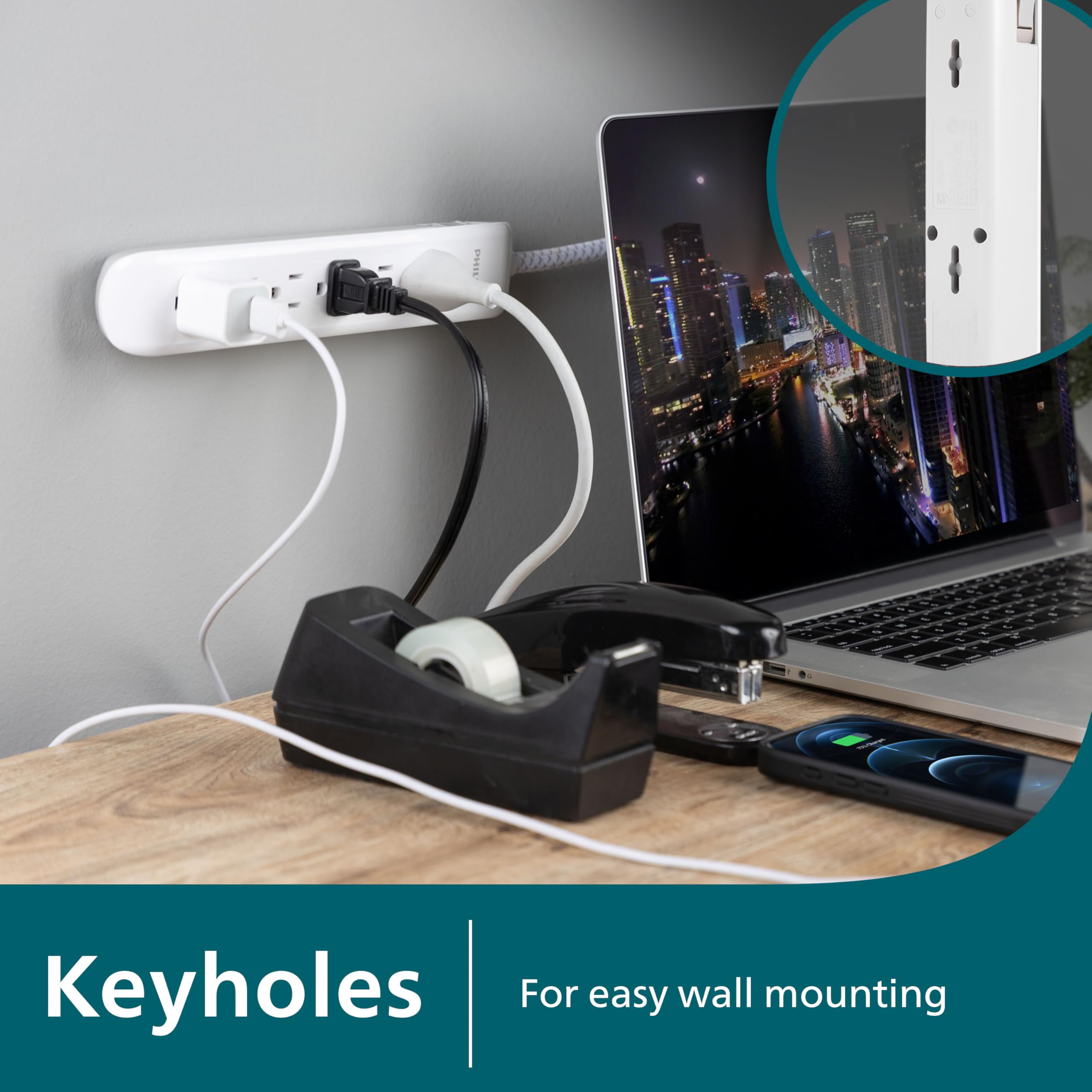 Philips tangle-free braided cable stays neat and durable for daily use.