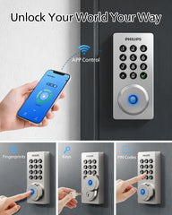 Philips Wi‑Fi door lock passcode entry pad for guest access.