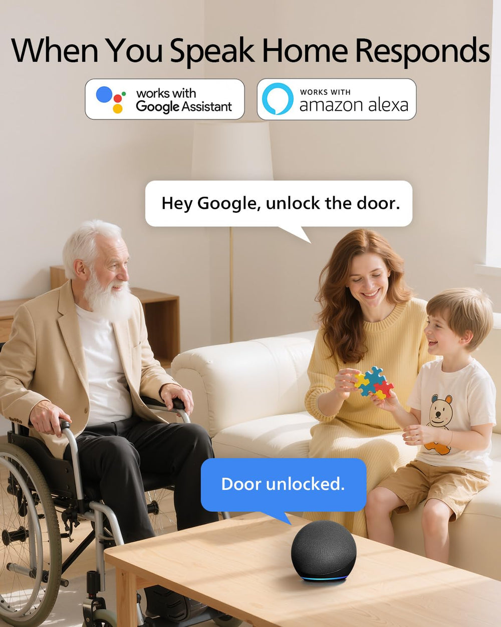 Philips Wi‑Fi door lock voice control with Alexa and Google Assistant.