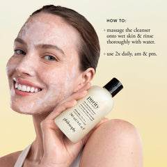 philosophy purity cleanser texture from creamy foam to wash-away dirt