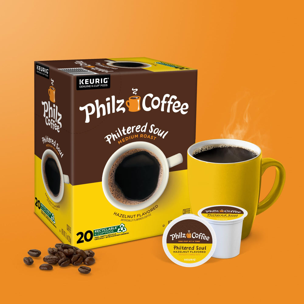 Philz Philtered Soul K-Cup compatibility image—works with most Keurig machines.