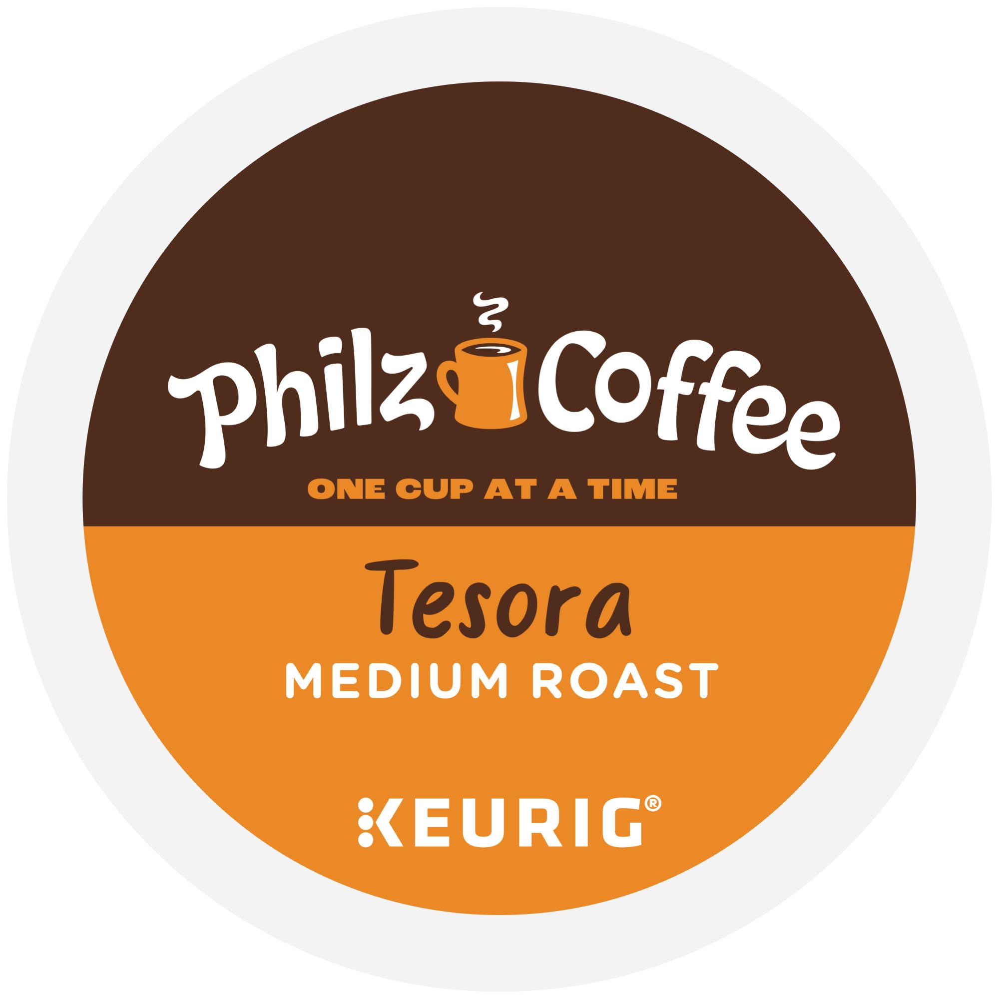 Philz Tesora pods neatly arranged in a row on a table