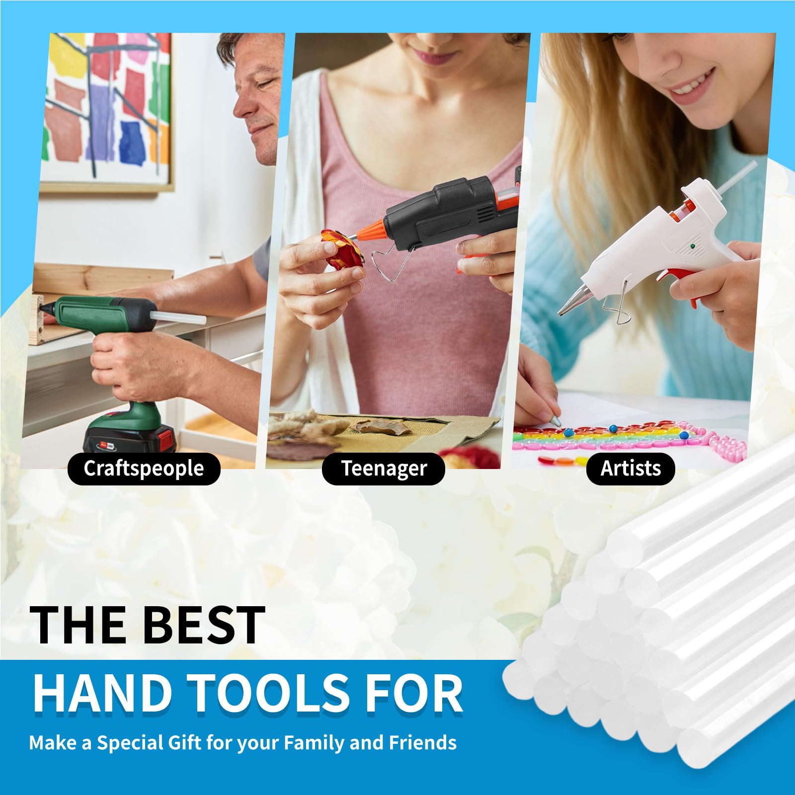 Phinus long-lasting clear glue sticks support durable home crafts